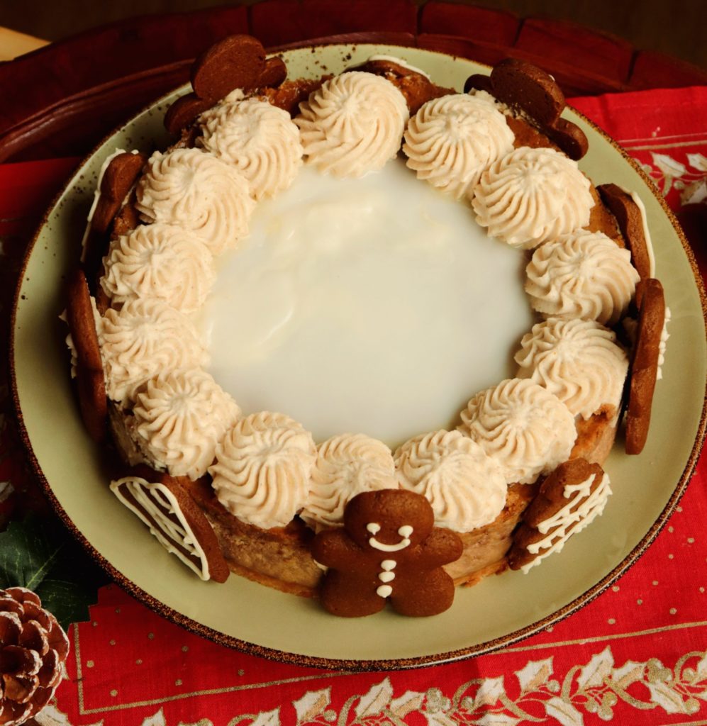 Cheesecake de Nozes decorado para o natal