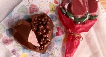 Kit Dia das mães: Coração Lapidado e Buquê de Chocolate