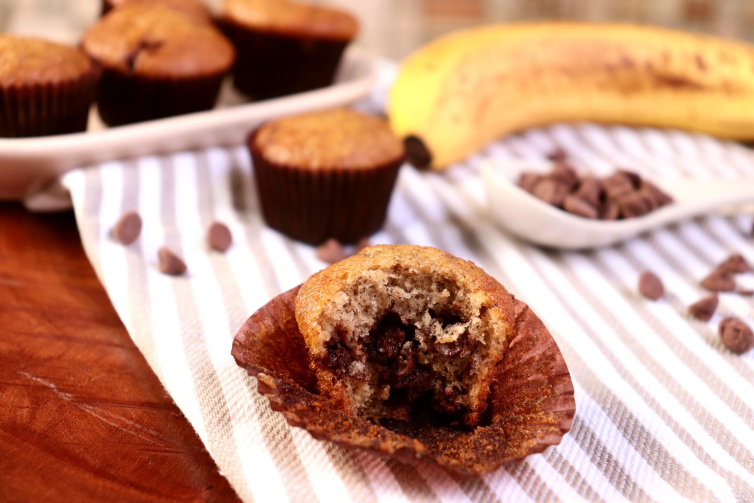 Muffins de Banana com Gotas de Chocolate Priscila Piardi